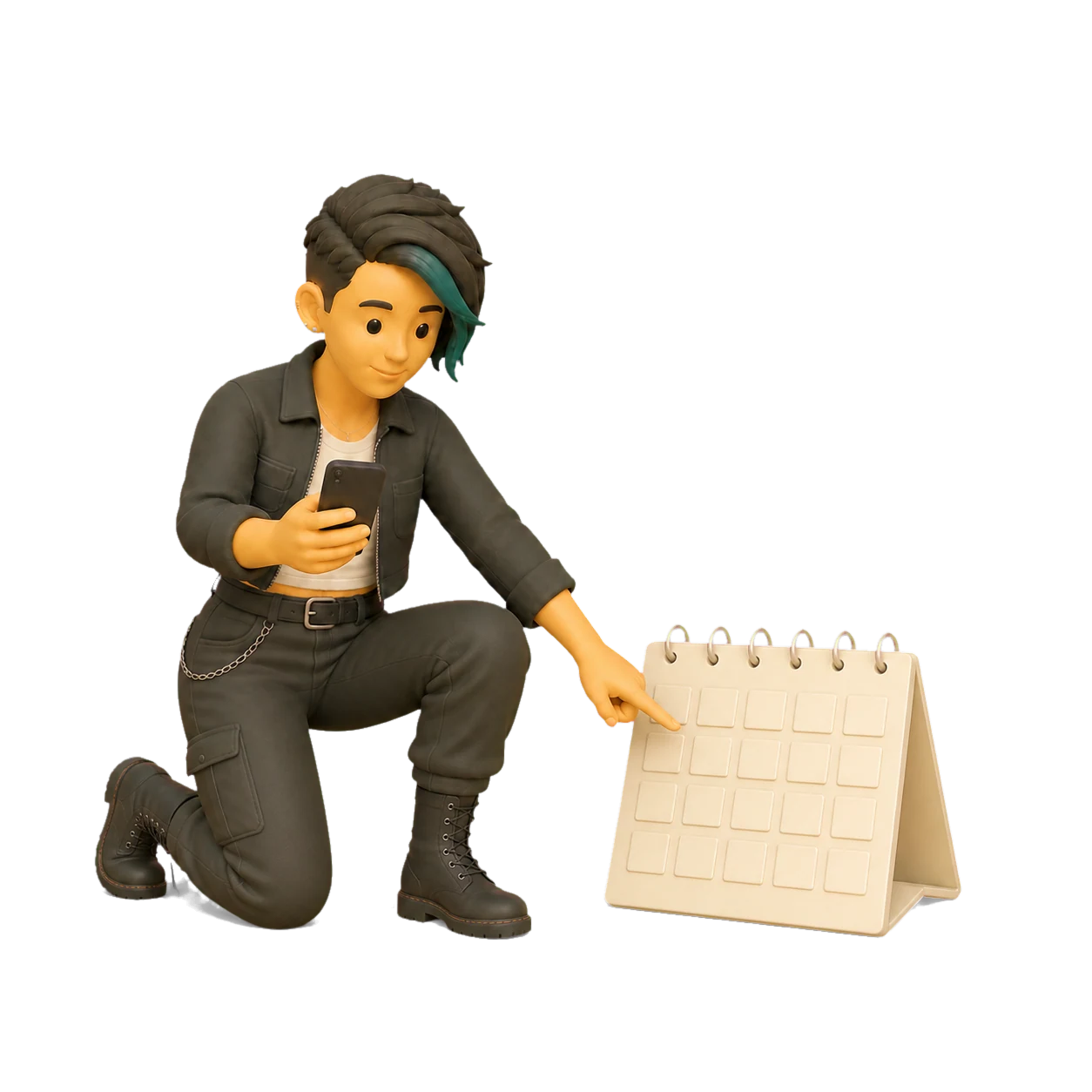 Persona eligiendo la fecha de una reserva desde la app
